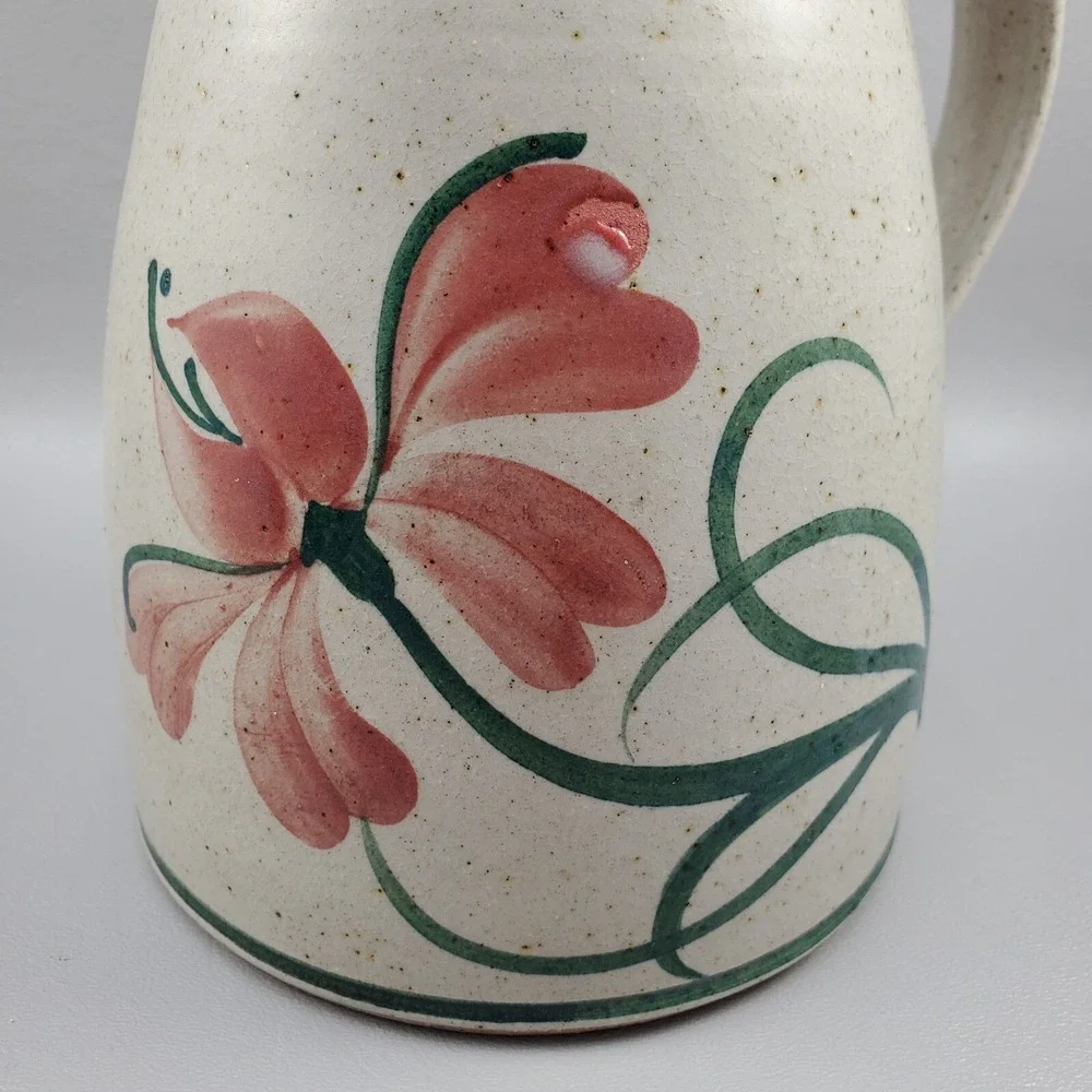 Salt Glaze Studio Pottery Pitcher Stoneware Daylily 8